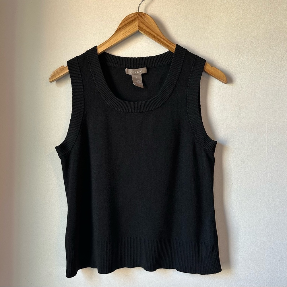 VTG Kenar Women’s Black Knit Crop Tank Size L